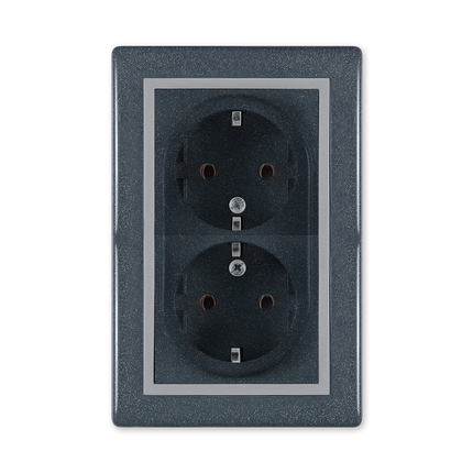PRESTIGE PRIKLJUČNICA PVC DUPLA, siva-grafit
