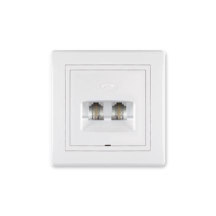 Priključnica telefonska dvostruka RJ12 6/2,bijela