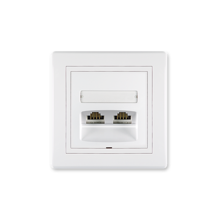 Priključnica komunikacijska dvostruka RJ45 Cat5e, UTP, Keystone